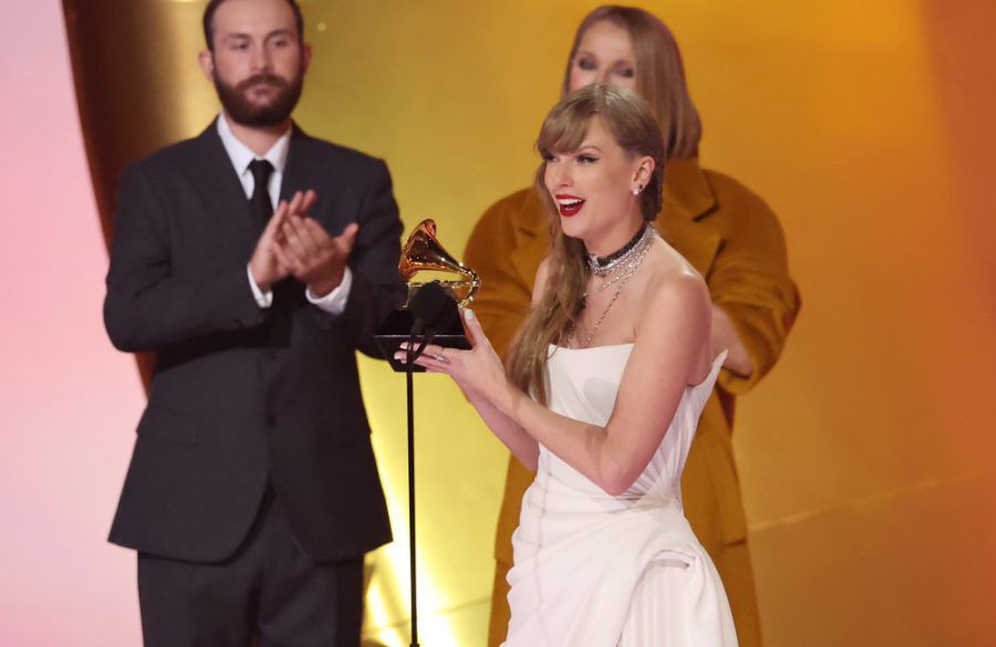 Taylor Swift wins Album of the Year at 66th Grammy Awards LA Feb 2024 - Getty BangShowbiz