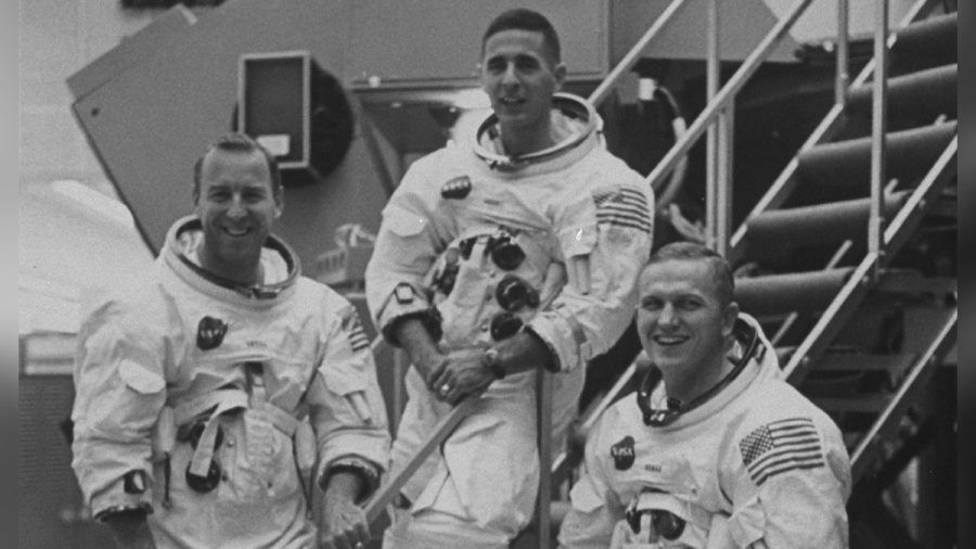 Die "Apollo 8"-Astronauten (von links): James Lovell, William Anders und Frank Borman im Dezember 1968. (hub/spot)