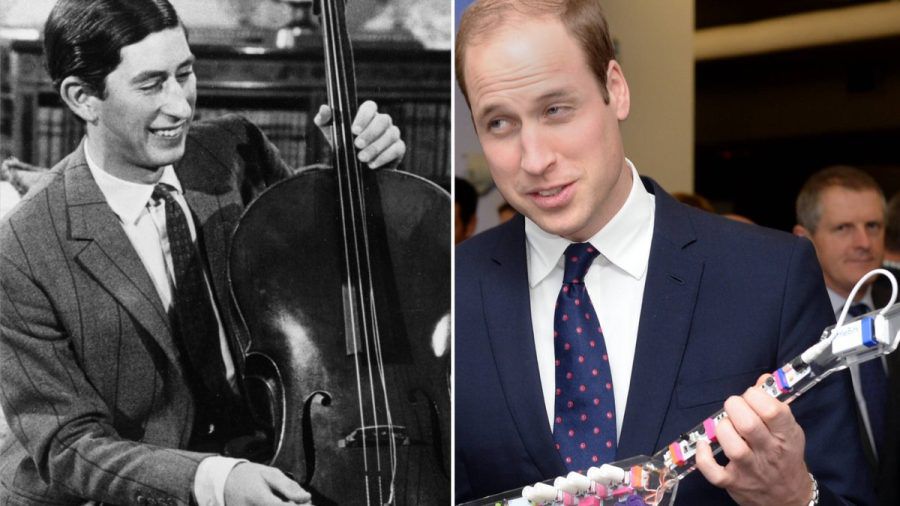 König Charles III. trat früher mit seinem Cello auf, sein Sohn William griff 2014 bei einem Termin gekonnt zu einer Gitarre. (ae/spot)