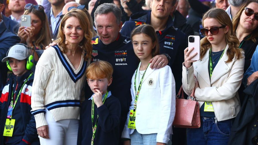 Geri und Christian Horner mit den Kindern Monty, Olivia und Bluebell. (jom/spot)