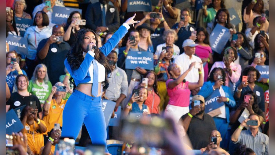 Megan Thee Stallion macht sich mit einem Auftritt in Atlanta für Kamala Harris als zukünftige US-Präsidentin stark. (the/spot)