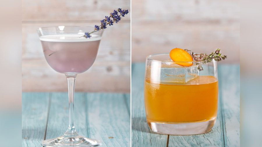 Der Lavender Bee's Knees und der Apricot Old Fashioned sind beliebte Cocktails für den Sommer. (eee/spot)