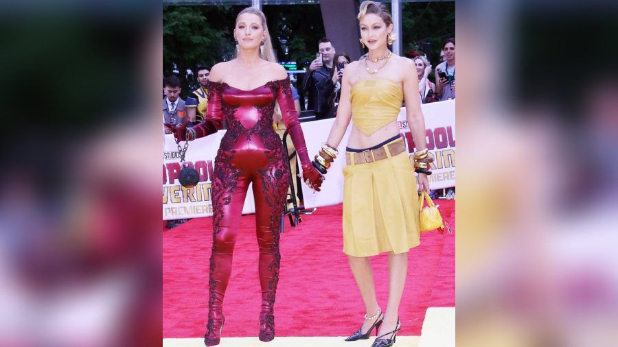 Blake Lively und Gigi Hadid bei der New Yorker "Deadpool & Wolverine"-Premiere. (hub/spot)