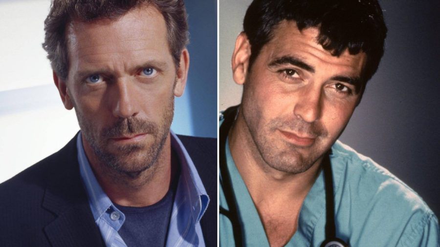 Hugh Laurie (l.) spielte die Hauptrolle in "Dr. House", George Clooney wurde durch "Emergency Room - Die Notaufnahme" zum Star. (lau/spot)