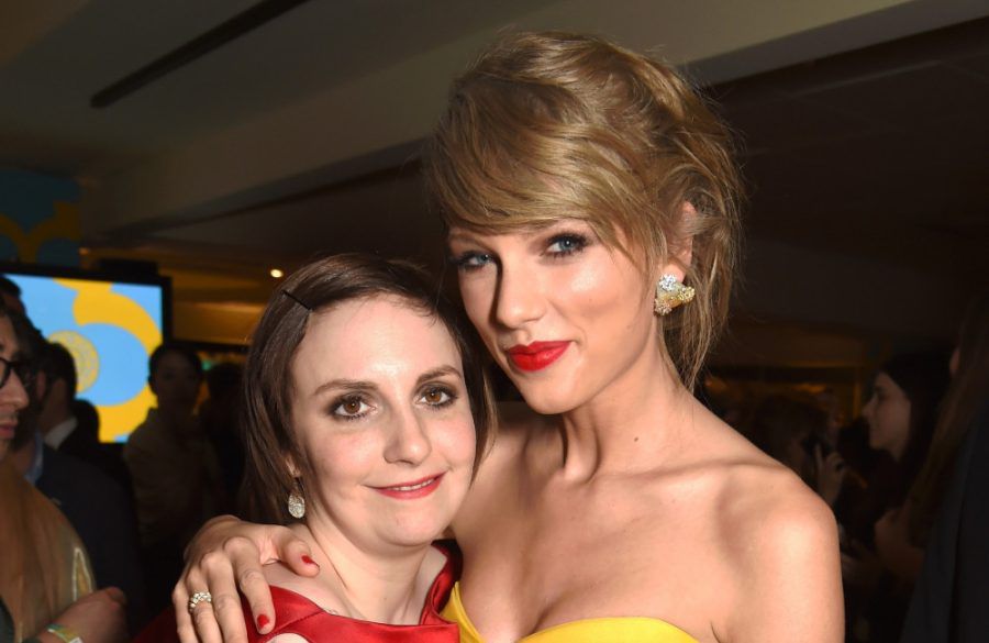 Lena Dunham and Taylor Swift - Golden Globe Awards After Party 2015 - Getty BangShowbiz