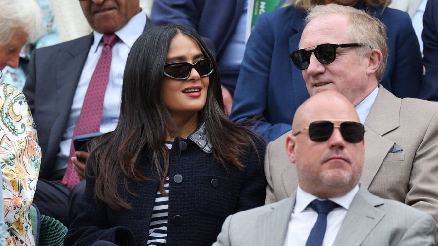 Salma Hayek und ihr Ehemann François-Henri Pinault in Wimbledon. (paf/spot)