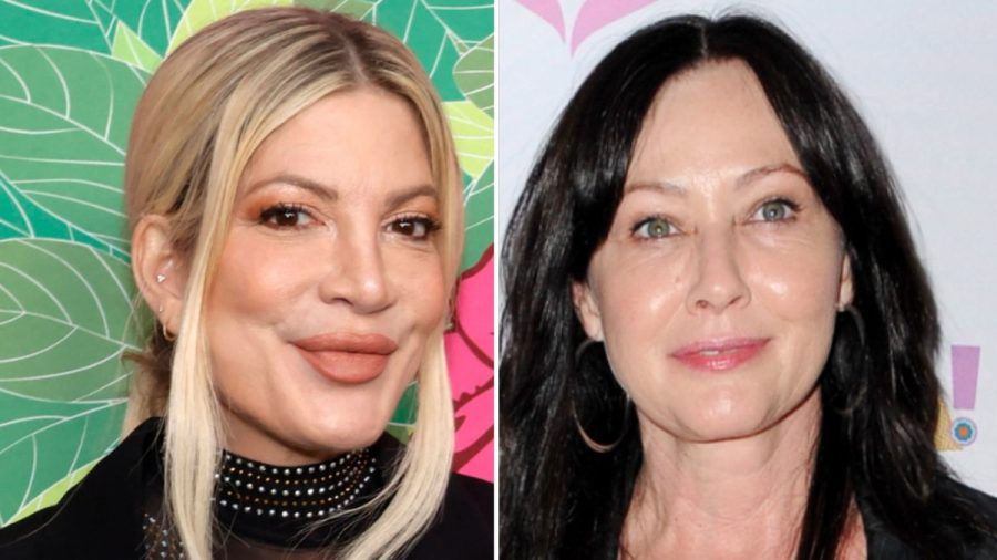 Wurden durch ihre Rollen in "Beverly Hills, 90210" weltberühmt: Tori Spelling (li.) und ihre verstorbene Kollegin Shannen Doherty. (tj/spot)