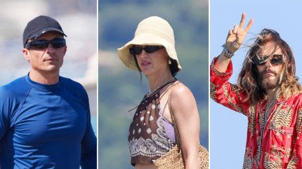 Orlando Bloom, Katy Perry und Jared Leto im Juli 2024 im Urlaub in Saint-Tropez. (eyn/spot)