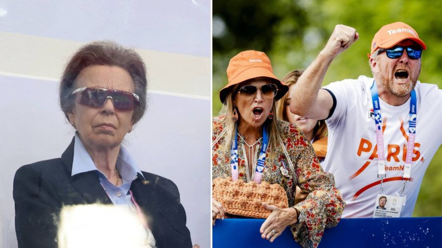 Prinzessin Anne (li.) und Königin Máxima mit ihrem Ehemann bei den Olympischen Spielen in Paris. (jom/spot)