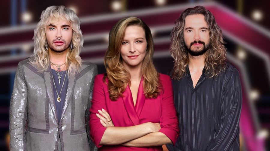 Bill Kaulitz, Katrin Bauerfeind und Tom Kaulitz in "Die Superduper Show". (eee/spot)