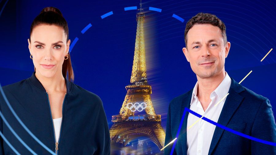 Esther Sedlaczek und Alexander Bommes berichteten für die ARD aus Paris. (smi/spot)