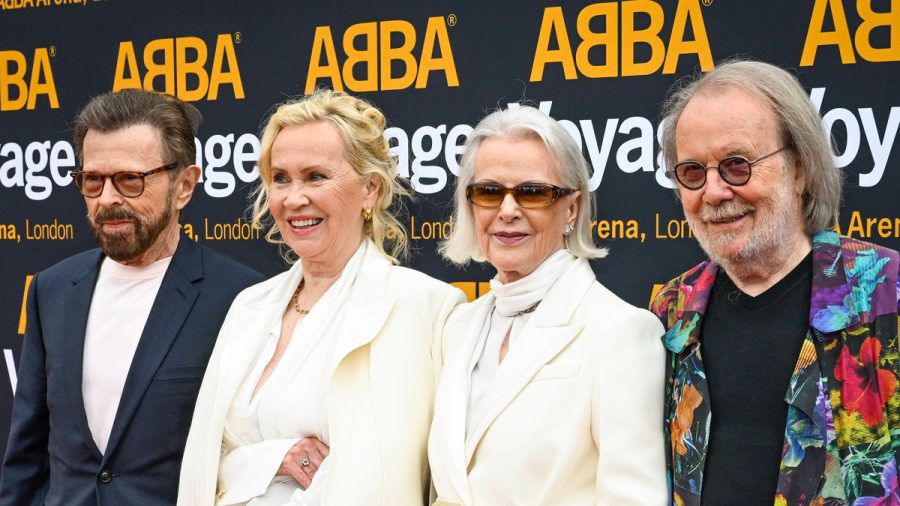 Björn, Agnetha, Anni-Frid und Benny (v.l.) von ABBA in London. (wue/spot)