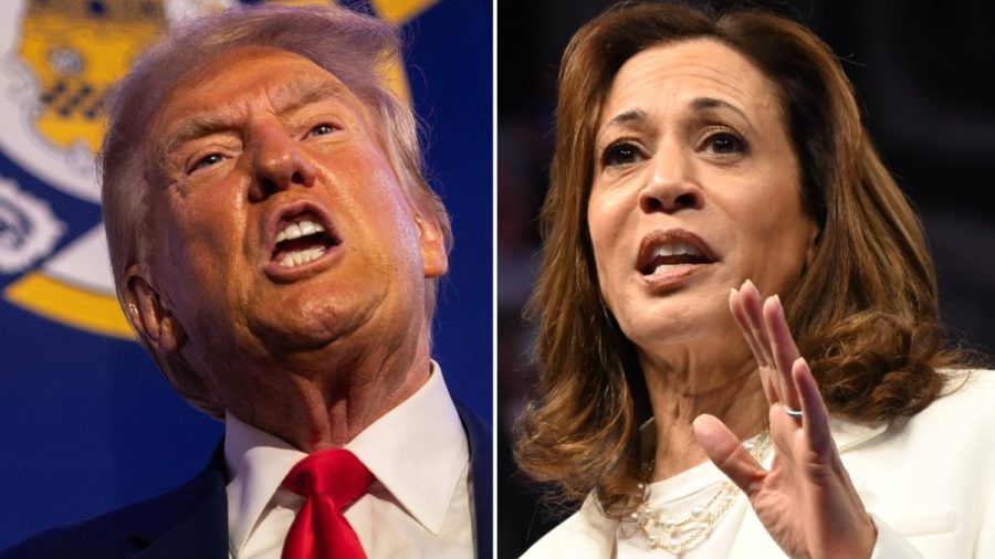 Donald Trump (l.) und Kamala Harris treffen am Abend erstmals direkt aufeinander. (lau/spot)