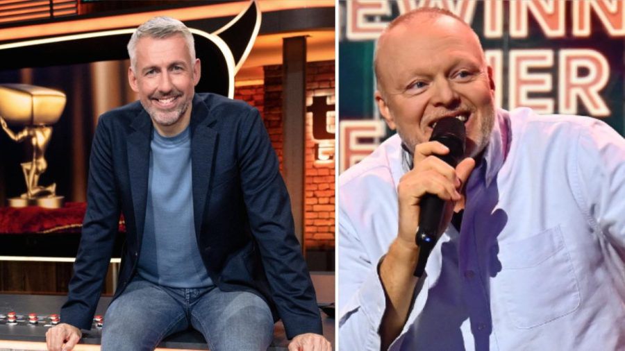 Sebastian Pufpaff (l.) ist seit 2021 das Gesicht der Sendung "TV total", die von 1999 bis 2015 von Stefan Raab präsentiert wurde. Der feiert nun mit "Du gewinnst hier nicht die Million" sein Comeback auf den Bildschirmen. (ae/spot)