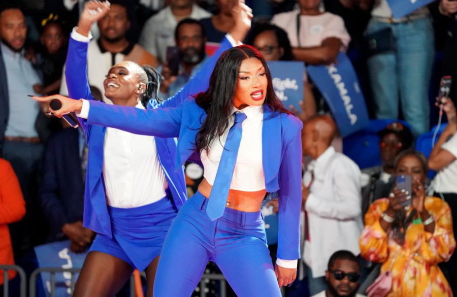 Megan Thee Stallion -Kamala Harris Campaign Rally In Atlanta 2024 - Getty BangShowbiz