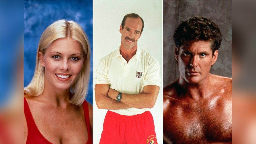 Nicole Eggert und David Hasselhoff (r.) trauern um ihren "Baywatch"-Kollegen Michael Newman. (dr/spot)