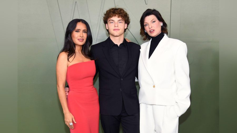 Salma Hayek (l.), Augustin James und Linda Evangelista bei den Innovator Awards in New York City. (ncz/spot)