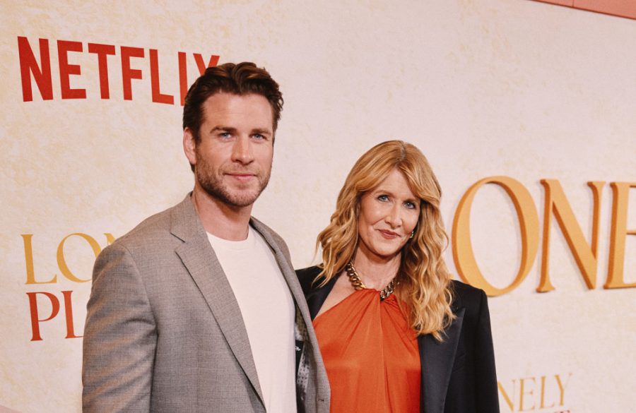 Liam Hemsworth and Laura Dern - October 2024 - Lonely Planet premiere - NYC - Getty BangShowbiz