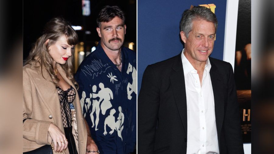 Hugh Grant hatte bei einem Konzertbesuch offenbar eine gute Zeit mit Taylor Swifts Freund Travis Kelce. (the/spot)