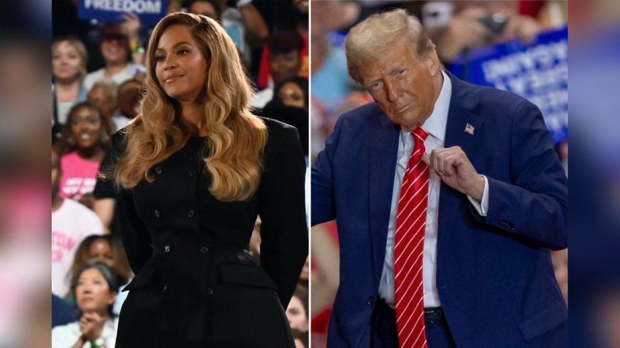 Beyoncé, hier bei ihrem Wahlkampfauftritt für Kamala Harris, muss sich nun den Spott von Donald Trump gefallen lassen. (dr/spot)