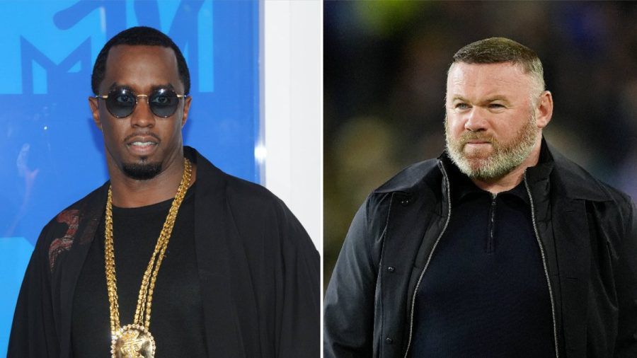 Sean "Diddy" Combs (li.) bot eine Partynacht mit Frauen bei einer Auktion an, Wayne Rooney schlug zu. (eyn/spot)