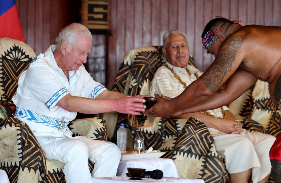 King Charles III presented with ‘ava drink in Samoa - Getty - October 2024 BangShowbiz