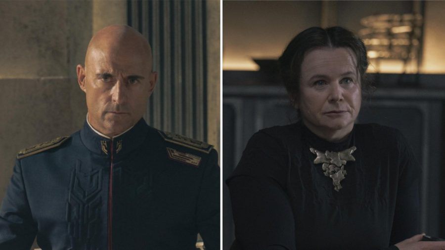 "Dune: Prophecy": Möge der Machtkampf zwischen Imperator Javicco Corrino (Mark Strong) und Ordensschwester Valya (Emily Watson) beginnen. (stk/spot)