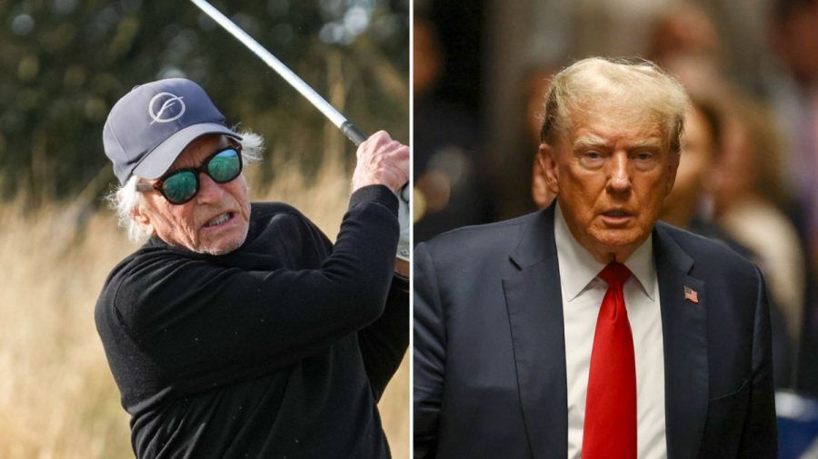 Michael Douglas (l.) hat sich nach Trumps Wahlsieg mit einer Runde Golf abgelenkt. (wue/spot)