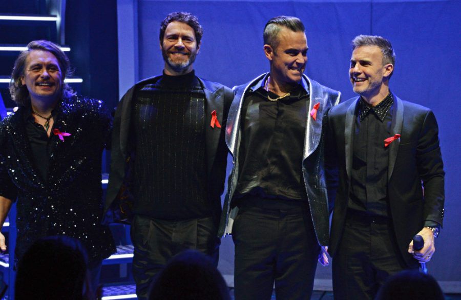 Mark Owen, Howard Donald, Robbie Williams and Gary Barlow - 04 12 18 - Dave Benett - Getty BangShowbiz