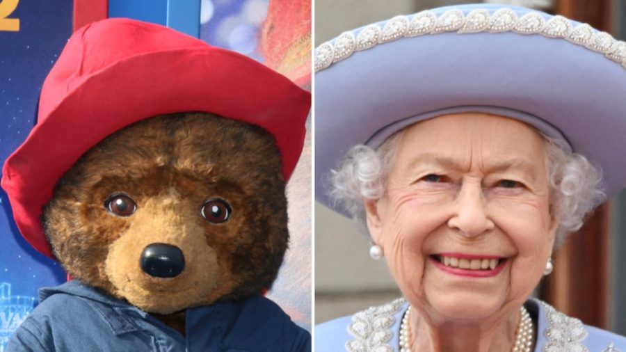 Zwei Gesichter, die in Großbritannien verehrt werden: Paddington und die verstorbene Queen Elizabeth II. (ae/spot)