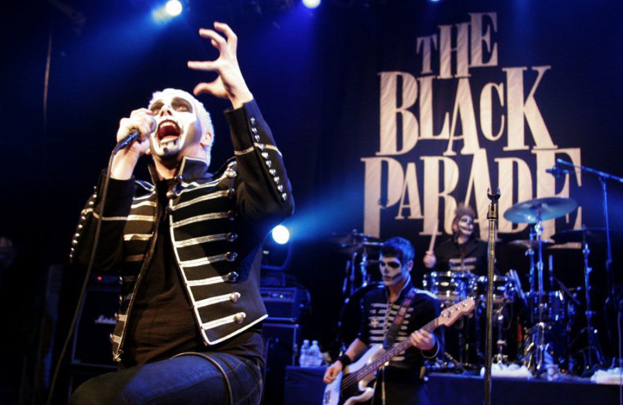 My Chemical Romance singer Gerard Way at The Black Parade gig - Getty - October 2006 BangShowbiz