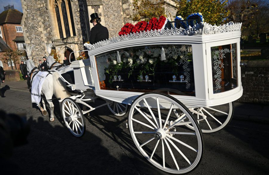 Coffin and flowers from Liam Payne funeral - Getty - November 2024 BangShowbiz