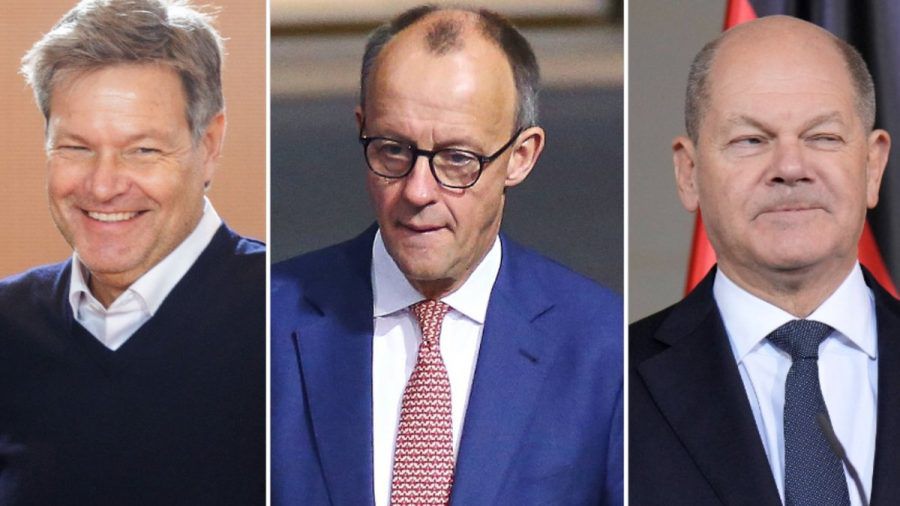 Versprachen, im anstehenden Bundestagswahlkampf fair miteinander umzugehen: Robert Habeck, Friedrich Merz und Olaf Scholz (v.l.n.r.). (tj/spot)