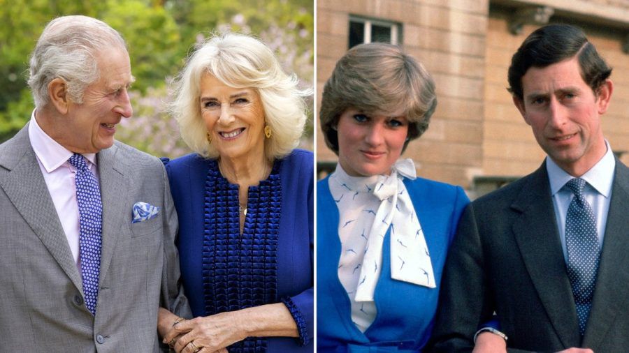 Charles heute mit Camilla (l.) und in den 1980er Jahren mit Diana. (ili/spot)