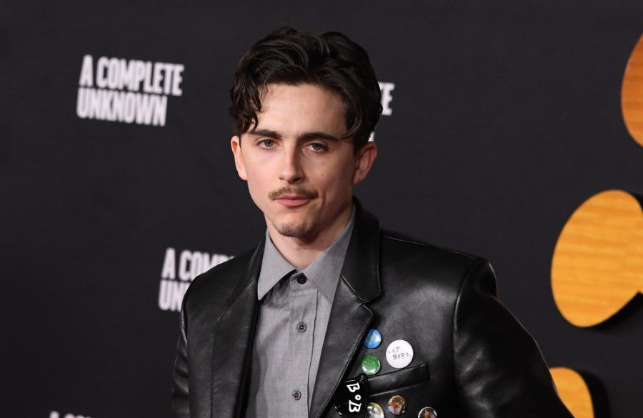 Timothée Chalamet arrives at the Los Angeles Premiere - A Complete Unknown - Getty BangShowbiz