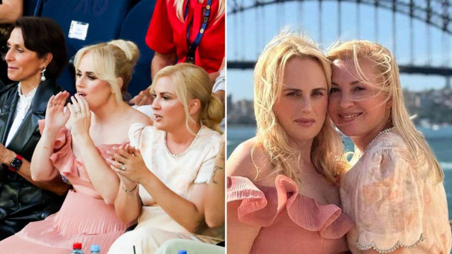 Rebel Wilson und Ramona Agruma: Rechts bei ihrer Hochzeit, links bei den Australien Open. (ncz/spot)