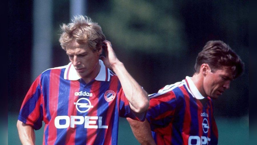 Jürgen Klinsmann (l.) und Lothar Matthäus waren in den 90er-Jahren Protagonisten beim FC Bayern München - konnten sich aber partout nicht ausstehen. (dr/spot)