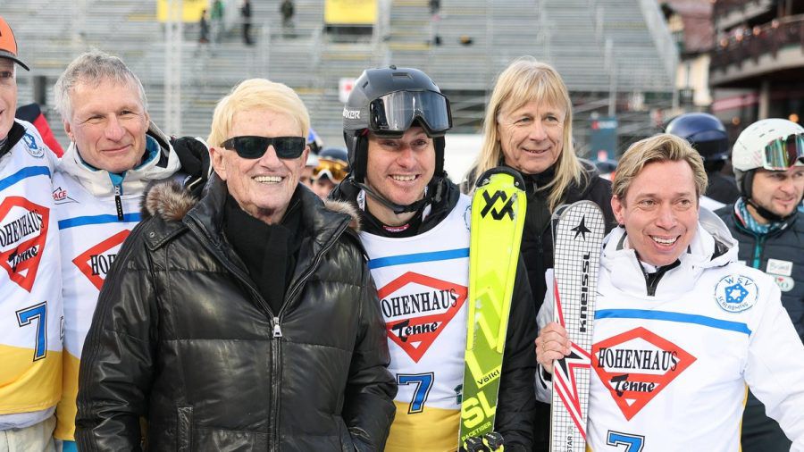 Heino (l.) und sein Manager (r.) beim Charity-Rennen am Montag in Schladming. (ili/spot)