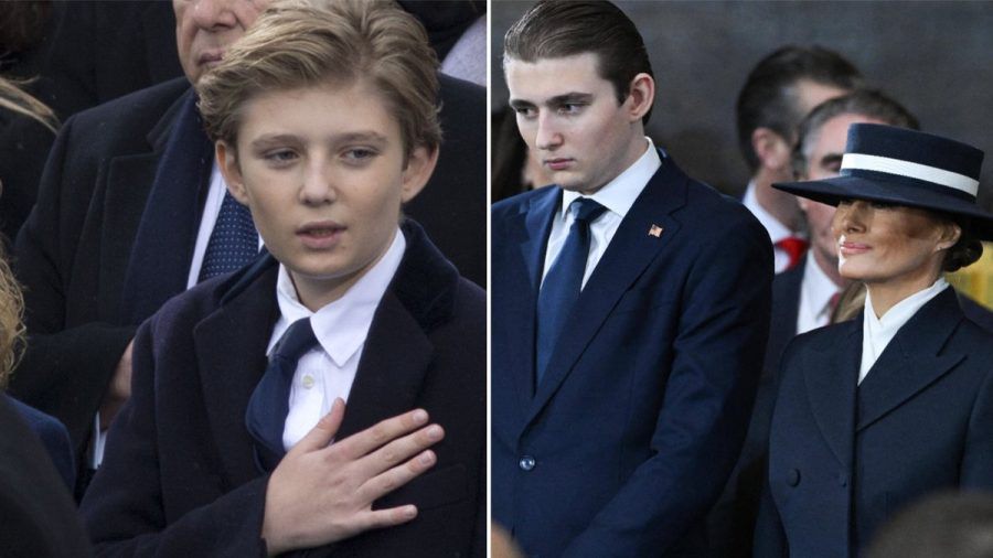 Barron Trump (l.) bei der Amtseinführung 2017 und acht Jahre später. Längst überragt er seine Mutter Melania. (ae/spot)