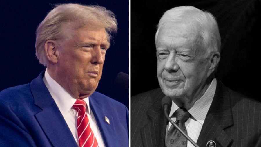 Lagen politisch stets weit auseinander: Donald Trump (li.) und der frühere US-Präsident Jimmy Carter (tj/spot)