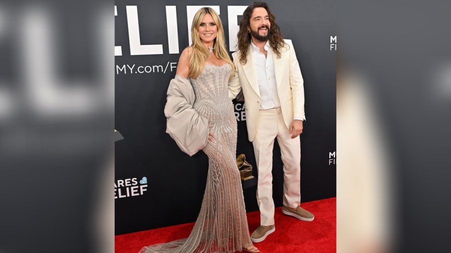 Heidi Klum und Tom Kaulitz verbreiten gute Laune bei den Grammys. (ili/spot)