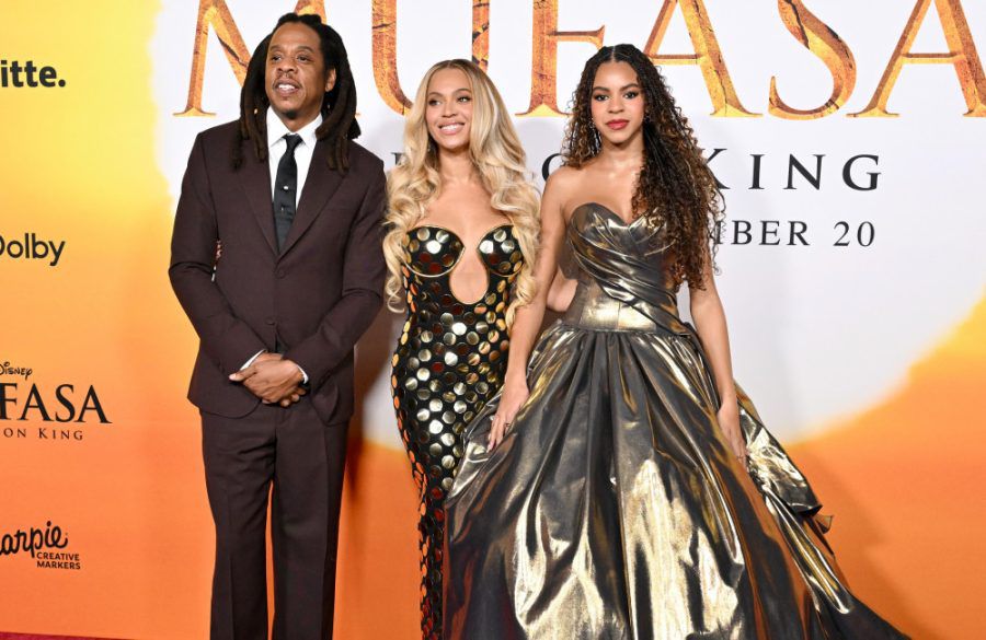 Jay-Z, Beyonce and Blue Ivy Carter at Mufasa The Lion King premiere - Getty - December 2024 BangShowbiz