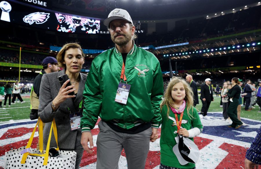 Bradley Cooper and daughter at the Super Bowl February 2025 Getty BangShowbiz