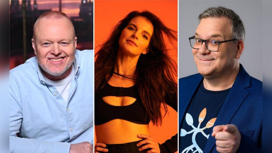 Stefan Raab (li.), Yvonne Catterfeld und Elton bilden die Hauptjury für den deutschen ESC-Vorentscheid. (jom/spot)