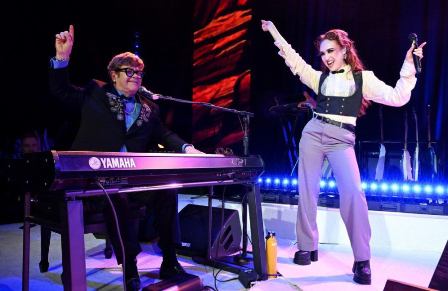 Elton John and Chappell Roan perform onstage at Elton John AIDS Foundation 2025 - Getty BangShowbiz